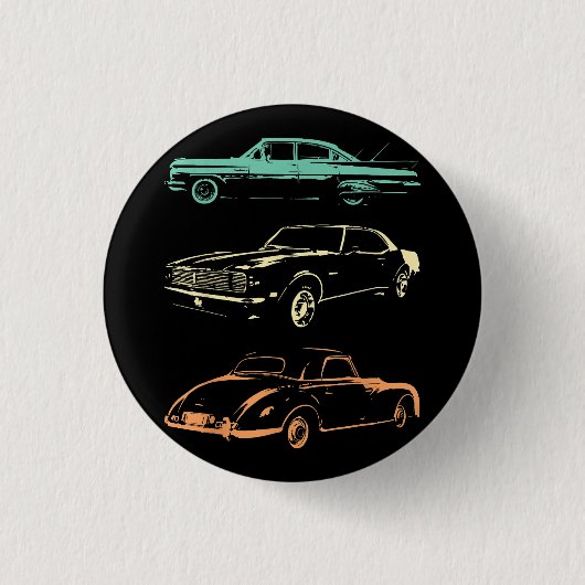 Oldtimer - 80er & 90er Grafik Retro Button (Vorderseite)