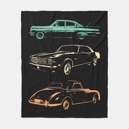 Oldtimer - 80er & 90er Grafik Retro Fleecedecke (Vorderseite)