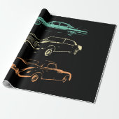 Oldtimer - 80er & 90er Grafik Retro Geschenkpapier (Ungerollt)