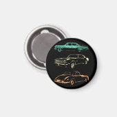 Oldtimer - 80er & 90er Grafik Retro Magnet (Vorderseite/Rückseite)