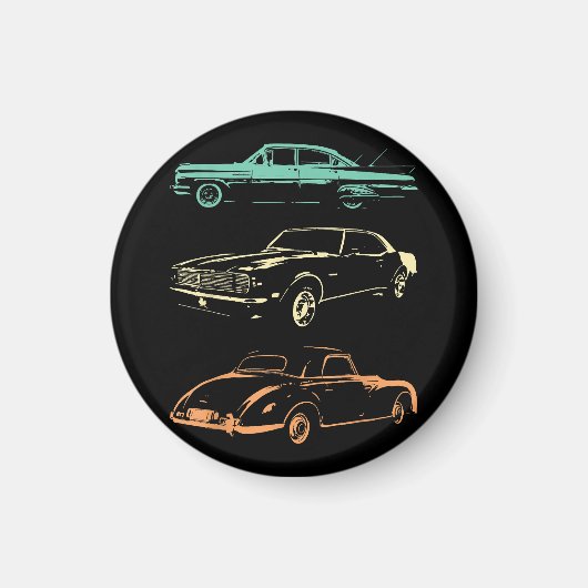 Oldtimer - 80er & 90er Grafik Retro Magnet (Vorne)