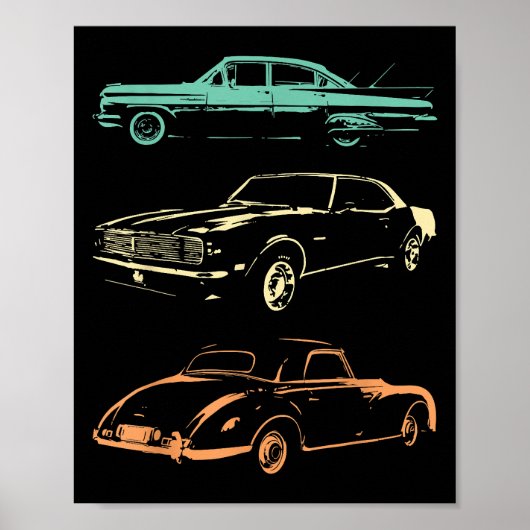 Oldtimer - 80er & 90er Grafik Retro Poster (Vorne)