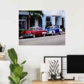 Oldtimer am Ocean Drive Miami Beach Poster (Heimbüro)