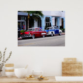 Oldtimer am Ocean Drive Miami Beach Poster (Küche)