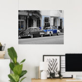 Oldtimer am Ocean Drive Miami Beach Poster (Heimbüro)