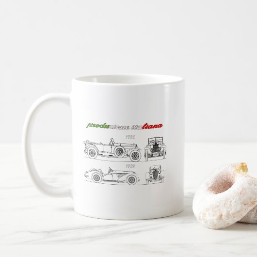 Oldtimer Amore Motore Alfa Romeo Kaffeetasse (Mit Donut)