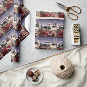 Oldtimer auf der Autobahn Geschenkpapier