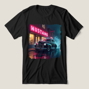 Oldtimer aus den 1940er Jahren unter Neonlichtern Tri-Blend Shirt