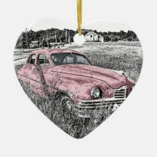 Oldtimer-Auto alte Vintage-Scheinwerfer-Motorhaube Keramik Ornament