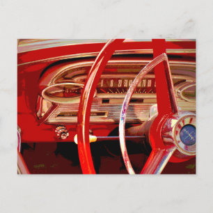 Oldtimer Auto Altes Auto Rotes Armaturenbrett Deta Postkarte
