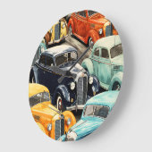 Oldtimer-Automuster Große Wanduhr (Winkel)