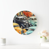 Oldtimer-Automuster Große Wanduhr (Zuhause)