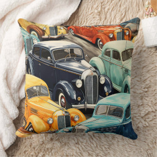 Oldtimer-Automuster Kissen