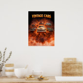 Oldtimer-Autos Bootleg-Kunst Poster (Küche)