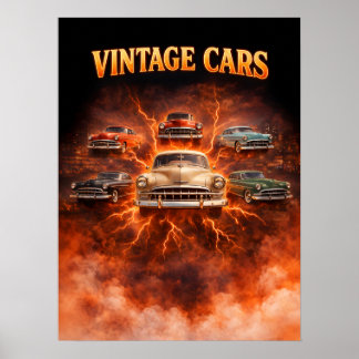 Oldtimer-Autos Bootleg-Kunst Poster