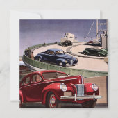Oldtimer-Autos, klassische Limousinen auf einer Au (Vorderseite)