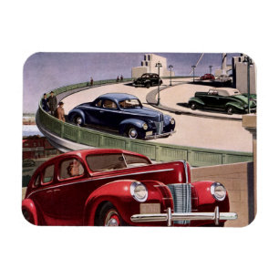 Oldtimer-Autos, klassische Limousinen auf einer Au Magnet