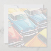Oldtimer-Autos Muster Einladung (Rückseite)