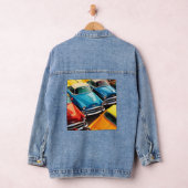 Oldtimer-Autos Muster Jeansjacke (Hangar)