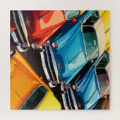 Oldtimer-Autos Muster Puzzle (Horizontal)