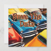 Oldtimer-Autos Muster Save The Date (Vorderseite)