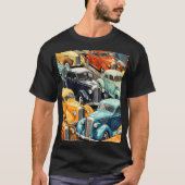 Oldtimer-Autos Muster T-Shirt (Vorderseite)
