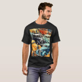 Oldtimer-Autos Muster T-Shirt (Vorne ganz)