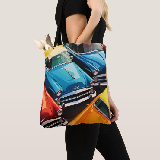 Oldtimer-Autos Muster Tasche (Von Nahem)