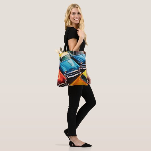 Oldtimer-Autos Muster Tasche (Am Model)