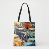 Oldtimer-Autos Muster Tasche (Vorderseite)