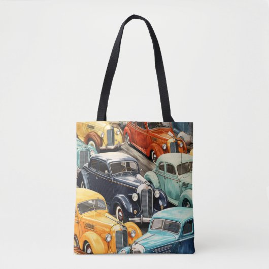 Oldtimer-Autos Muster Tasche (Vorderseite)