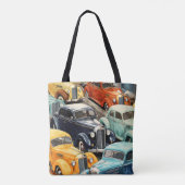 Oldtimer-Autos Muster Tasche (Rückseite)