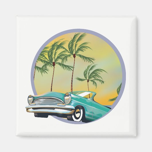 Oldtimer bei Dämmerung Magnet (Vorne)
