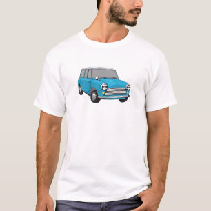 Oldtimer Blauer British Mini Cooper T-Shirt