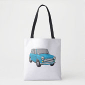 Oldtimer Blauer British Mini Cooper Tasche (Vorderseite)
