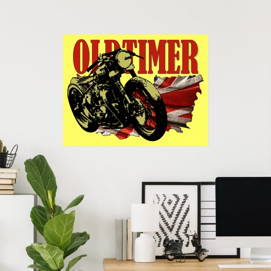 Oldtimer Bobber Poster (Heimbüro)