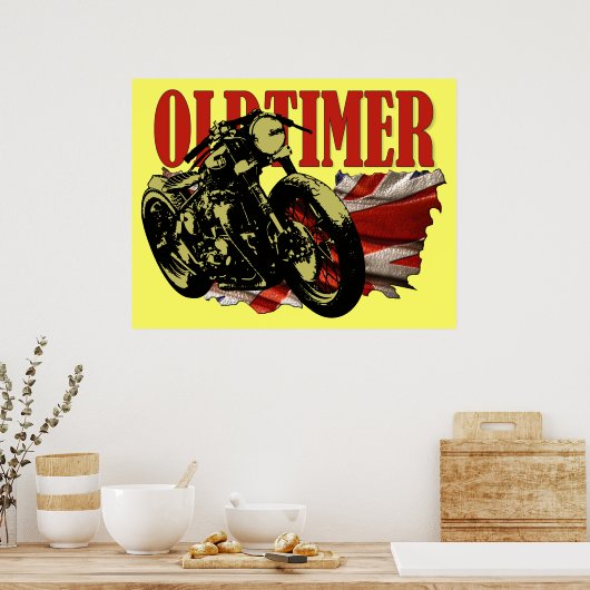 Oldtimer Bobber Poster (Küche)