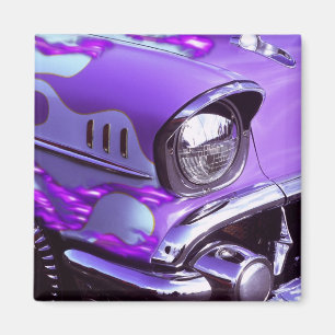 Oldtimer: Chevrolet mit brennender Motorhaube Magnet