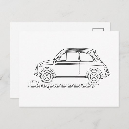 Oldtimer Cinquecento Der PUCH 500 Postkarte (Vorne/Hinten)