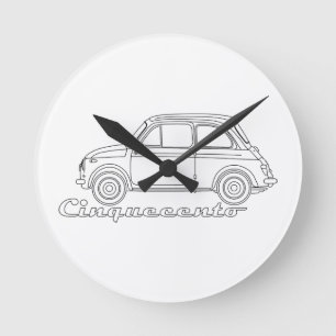 Oldtimer Cinquecento Der PUCH 500 Runde Wanduhr