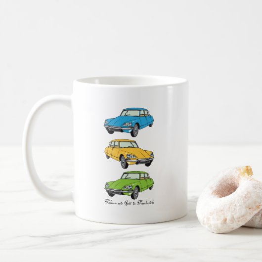 Oldtimer Citroen DS19 Wie gott in Frankreich Kaffeetasse (Mit Donut)