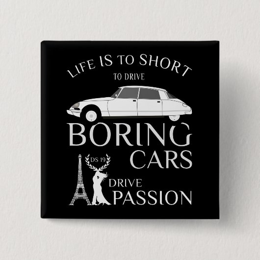 Oldtimer Citroen DS 19 Drive Passion Button (Vorderseite)