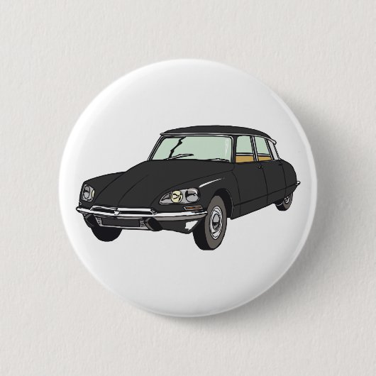 Oldtimer Citroen DS 19 Schwarz Button (Vorderseite)