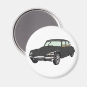 Oldtimer Citroen DS 19 Schwarz Magnet (Vorderseite/Rückseite)