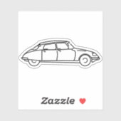 Oldtimer Citroen DS 19 Schwarze Silhouette Aufkleber (Blatt)