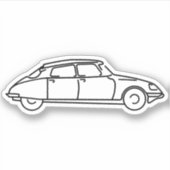 Oldtimer Citroen DS 19 Schwarze Silhouette Aufkleber (Vorderseite)