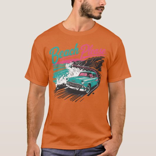 Oldtimer, der entlang der Küste fährt Freund Gesch T-Shirt (Vorderseite)