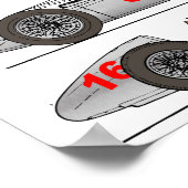 Oldtimer Deutschland 1939 Auto-Union Sielberpfeil Poster (Ecke)