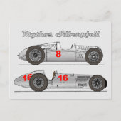 Oldtimer Deutschland 1939 Auto-Union Sielberpfeil Postkarte (Vorderseite)