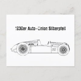 Oldtimer Deutschland Auto Union1939 Sielberpfeil Postkarte